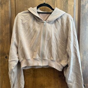 ALO Yoga Light Brown Cropped Hoodie